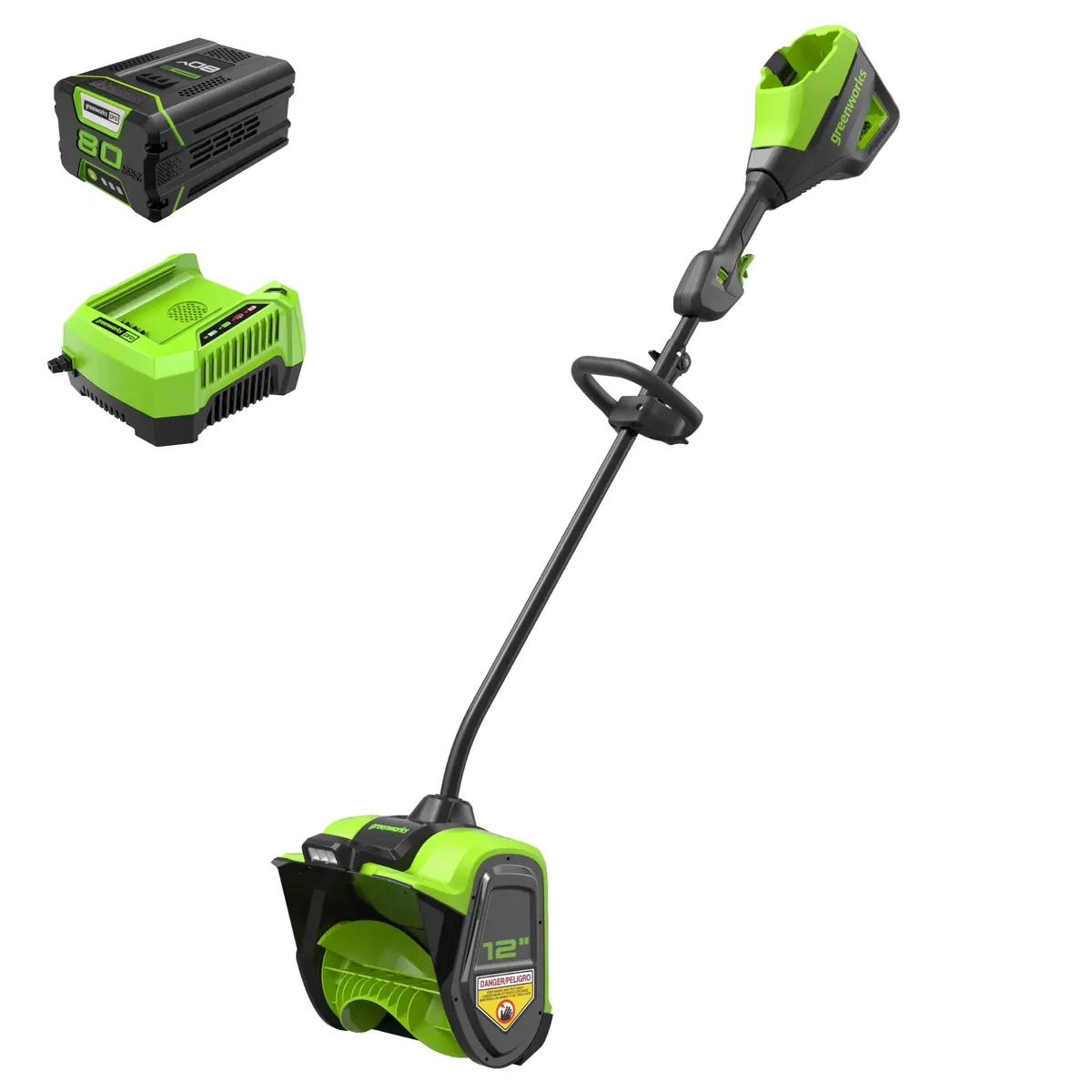 Greenworks 80V 12" Brushless Snow Shovel, 2.0Ah Battery And Charger Included 1