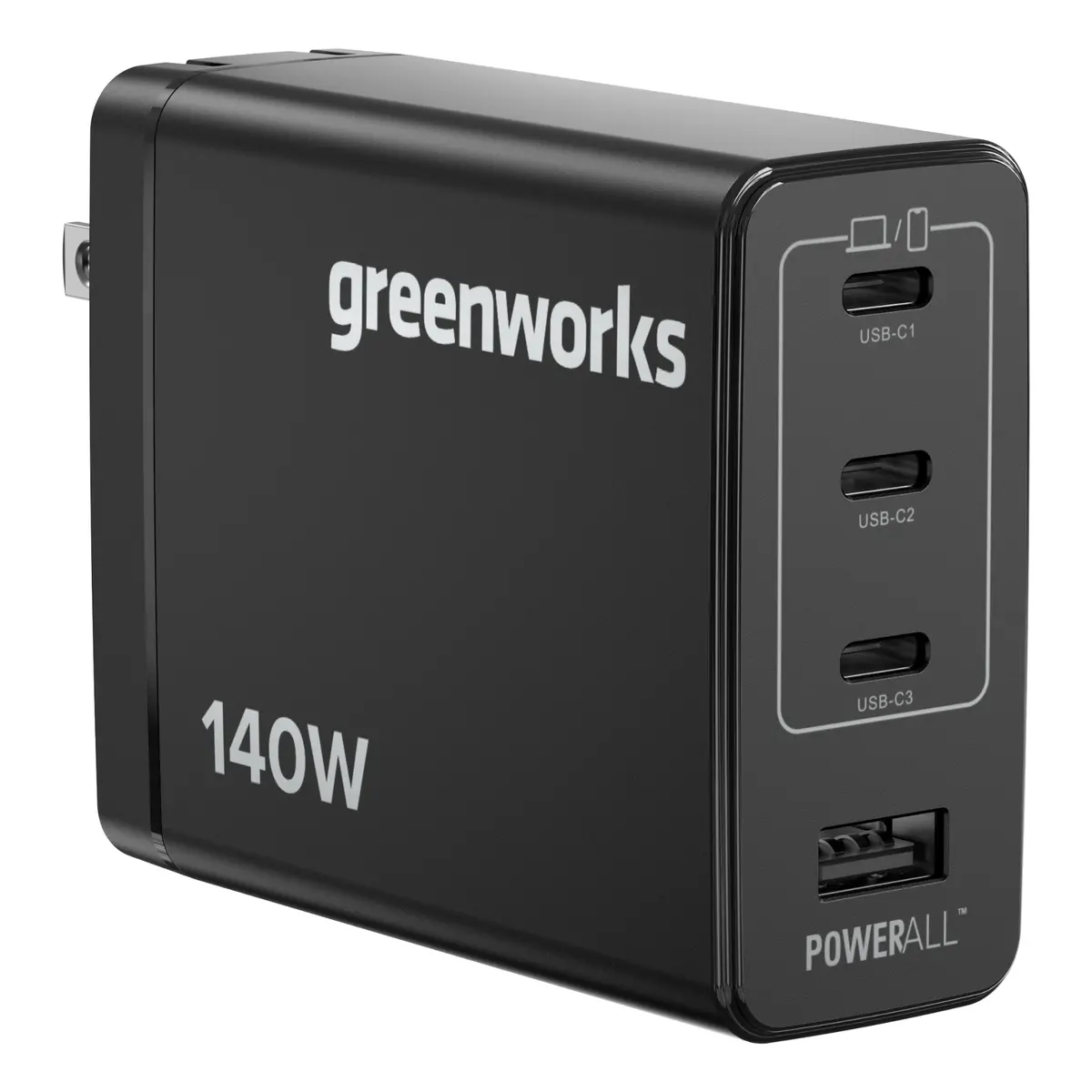 Greenworks Powerall 140W Charger, (3) Usb-C Ports And Usb-A Port 1