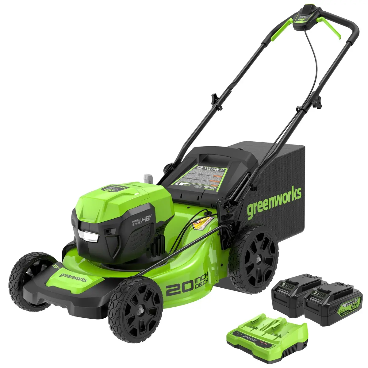Greenworks 48V (24V X 2) 20" Mower, (2) 4.0Ah Batteries And Charger Included 1