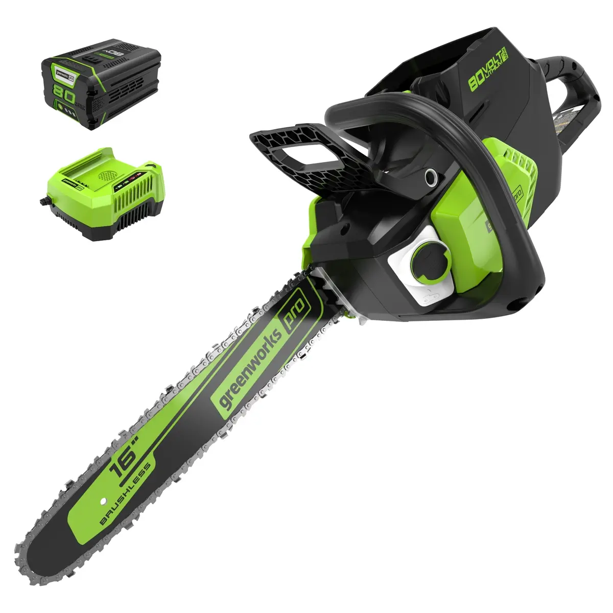 80V 16" Brushless Chainsaw, 2.0Ah Battery And Charger Included - Cs80l211 1