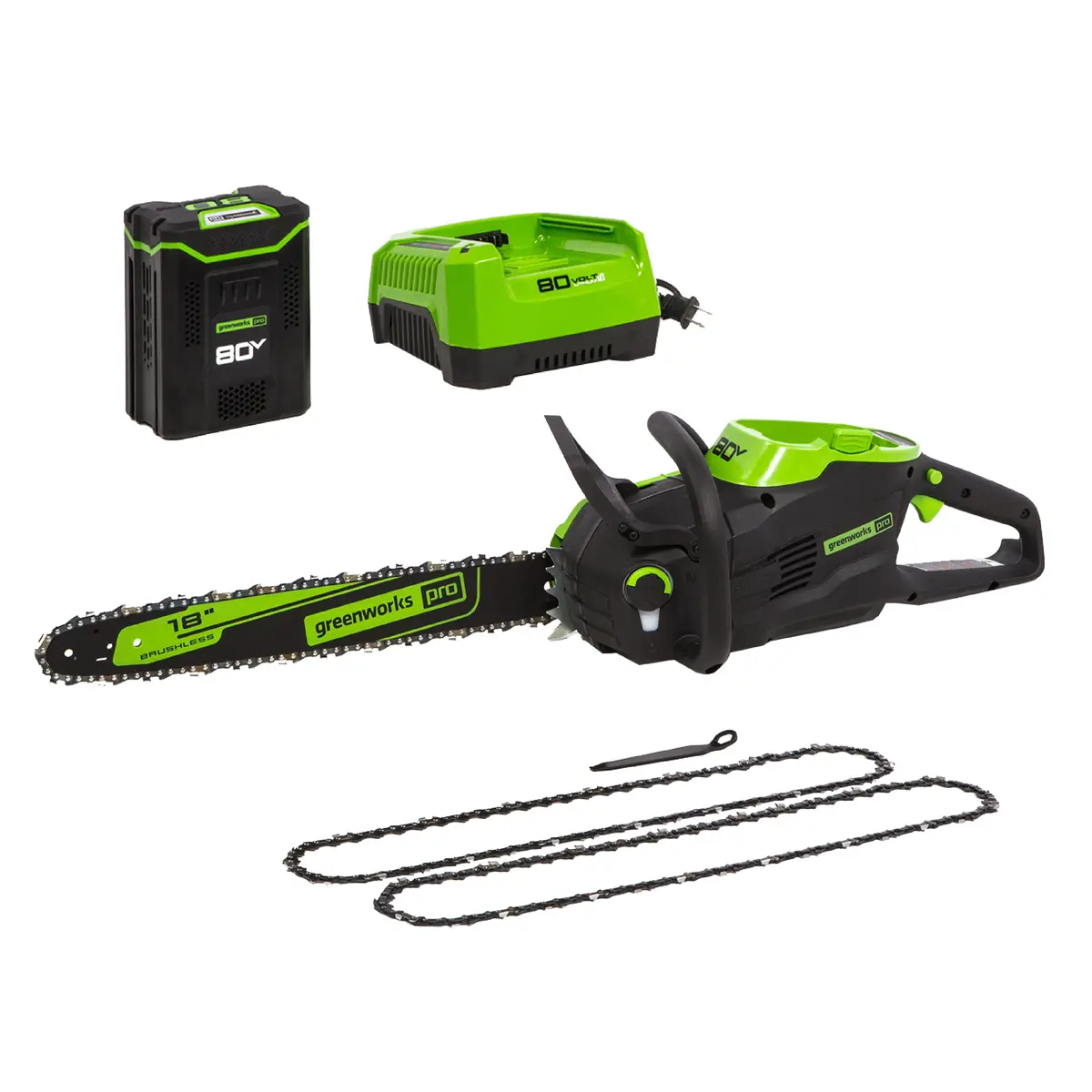 80V 18" Chainsaw With 4.0Ah Battery And Charger Included Bonus: (2) 18" Chains 1