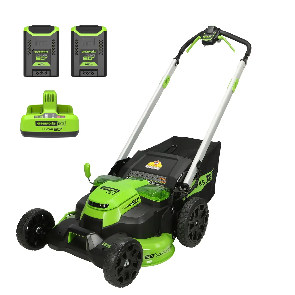 60V 25" Battery Lawn Mower - Self-Propelled Turbo, (2) 4.0Ah Batteries & Charger Included 1