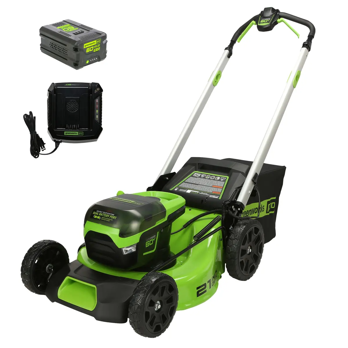 60V 21" Push Lawn Mower, 5.0Ah Battery And Rapid Charger Included 1
