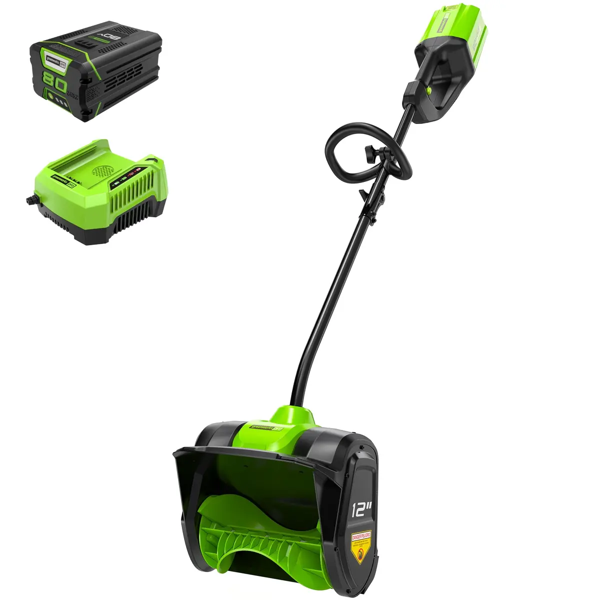 Greenworks Pro 80V 12" Cordless Snow Shovel, 2.0Ah Battery And Charger Included 1