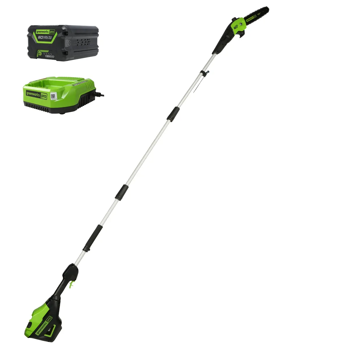 60V 10" Brushless Pole Saw, 2.0Ah Battery And Charger Included 1