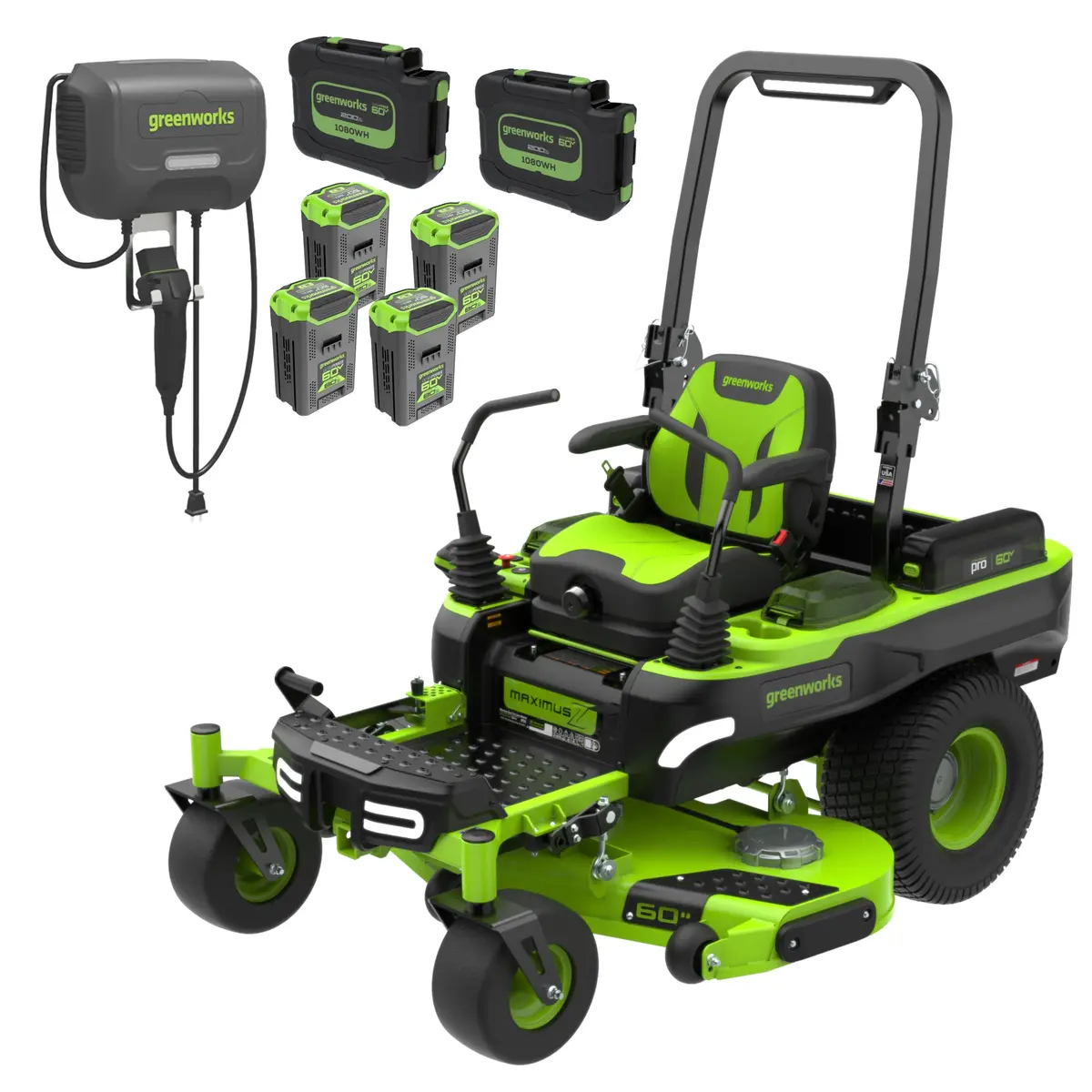 60V 60" Maximusz Zero Turn Mower, (2) 20.0Ah, (4) 8.0Ah Batteries And 1.5 Kw Charger Included 1