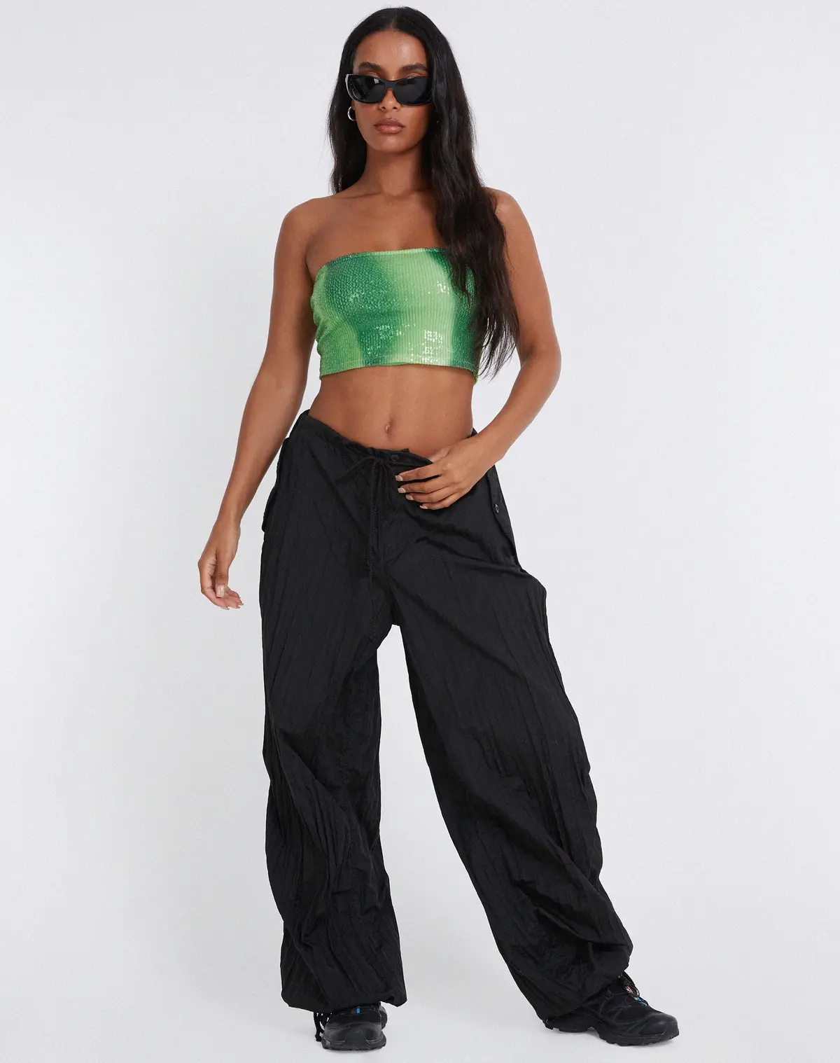 Bandira Bandeau Top In Sequin Solarized Green 4