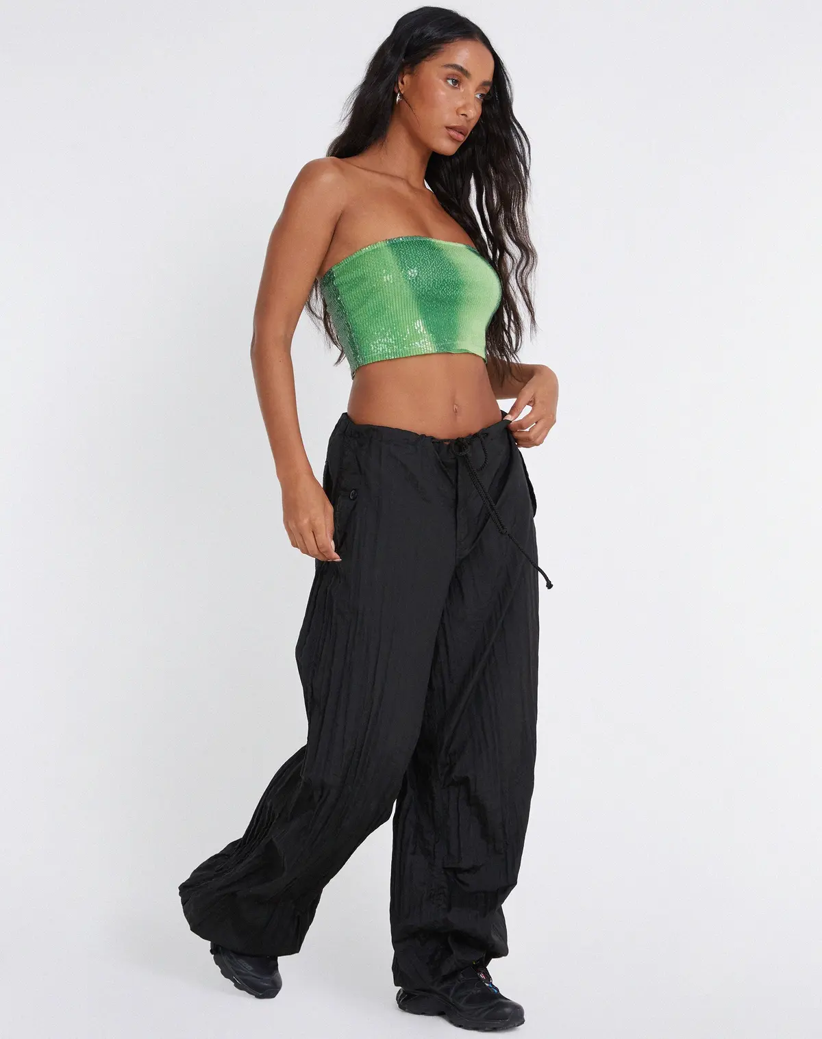 Bandira Bandeau Top In Sequin Solarized Green 6