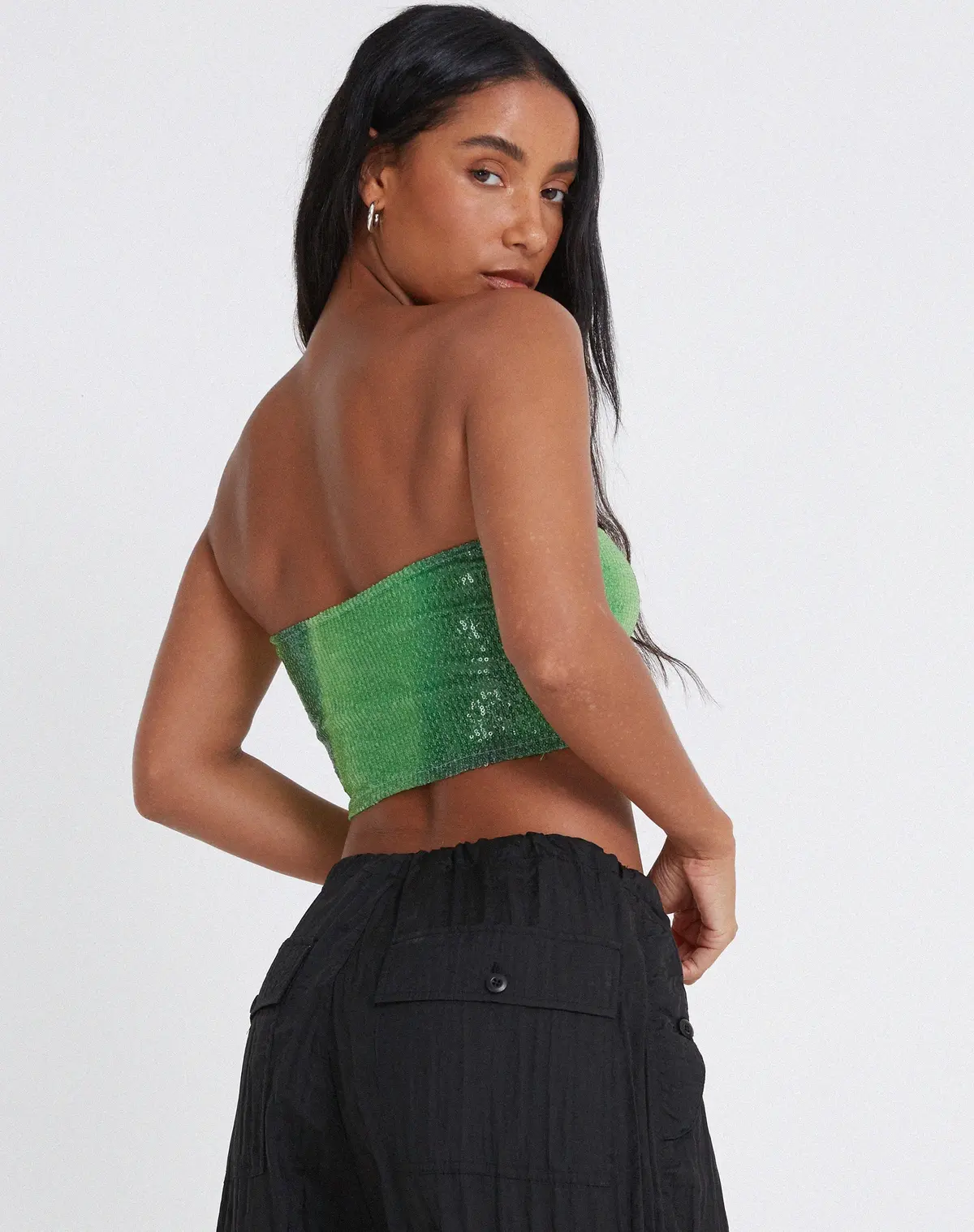 Bandira Bandeau Top In Sequin Solarized Green 3