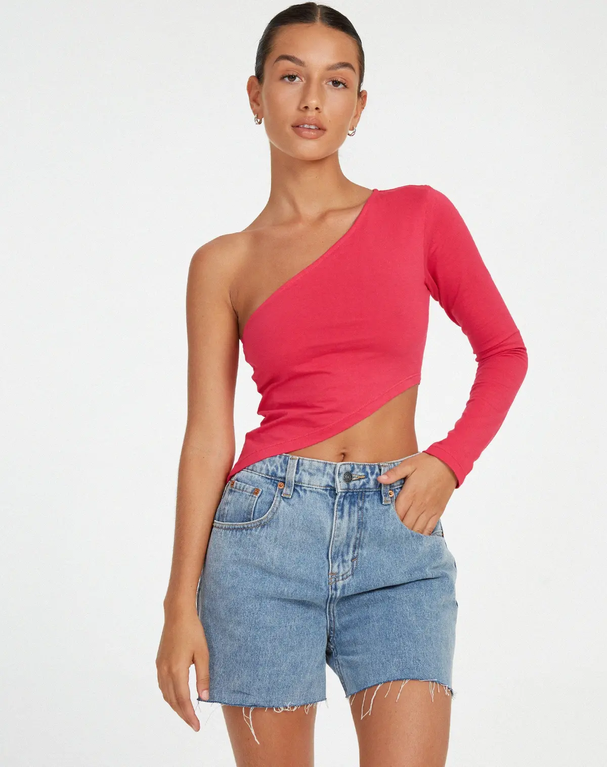 Baylee Crop Top In Fuschia Pink 1