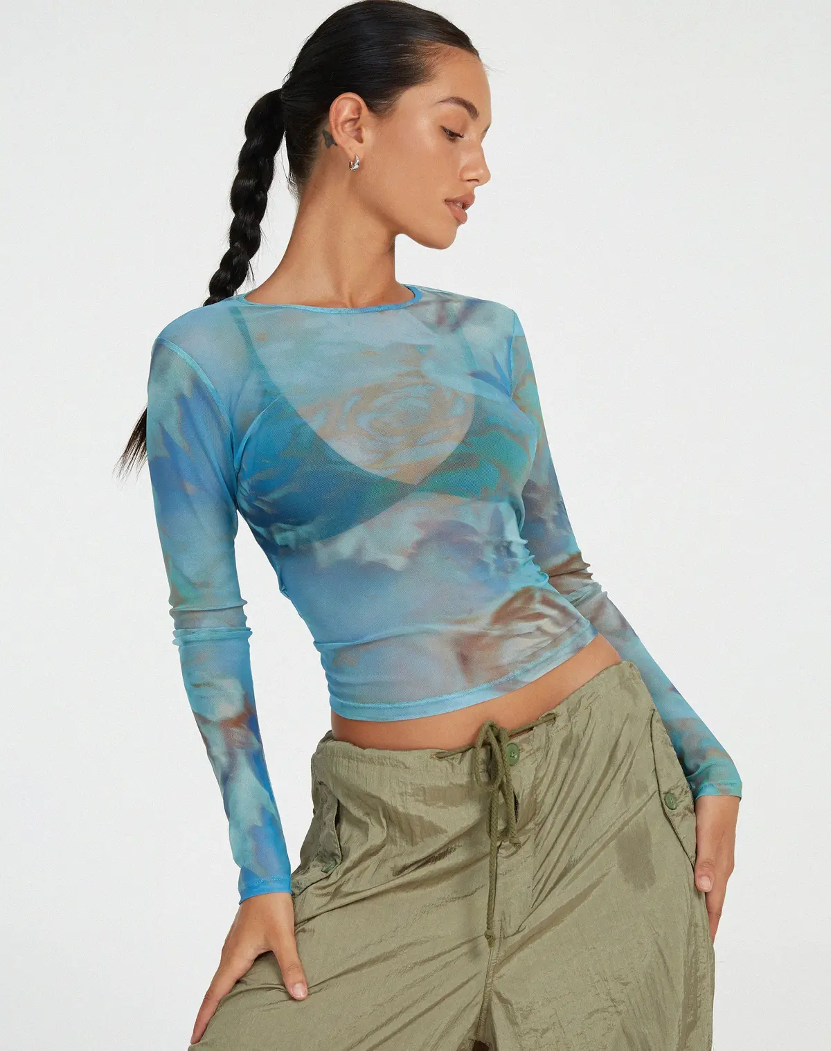 Elijah Crop Top In Digi Petal Blue 4