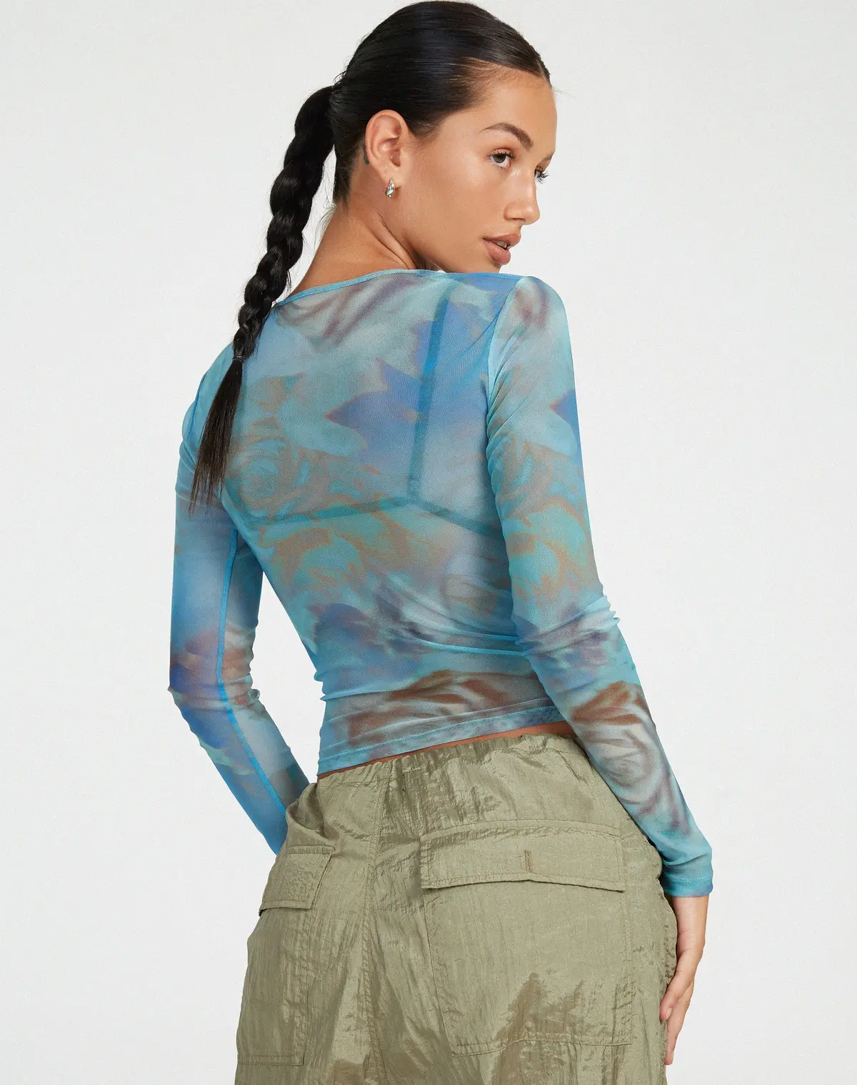 Elijah Crop Top In Digi Petal Blue 2