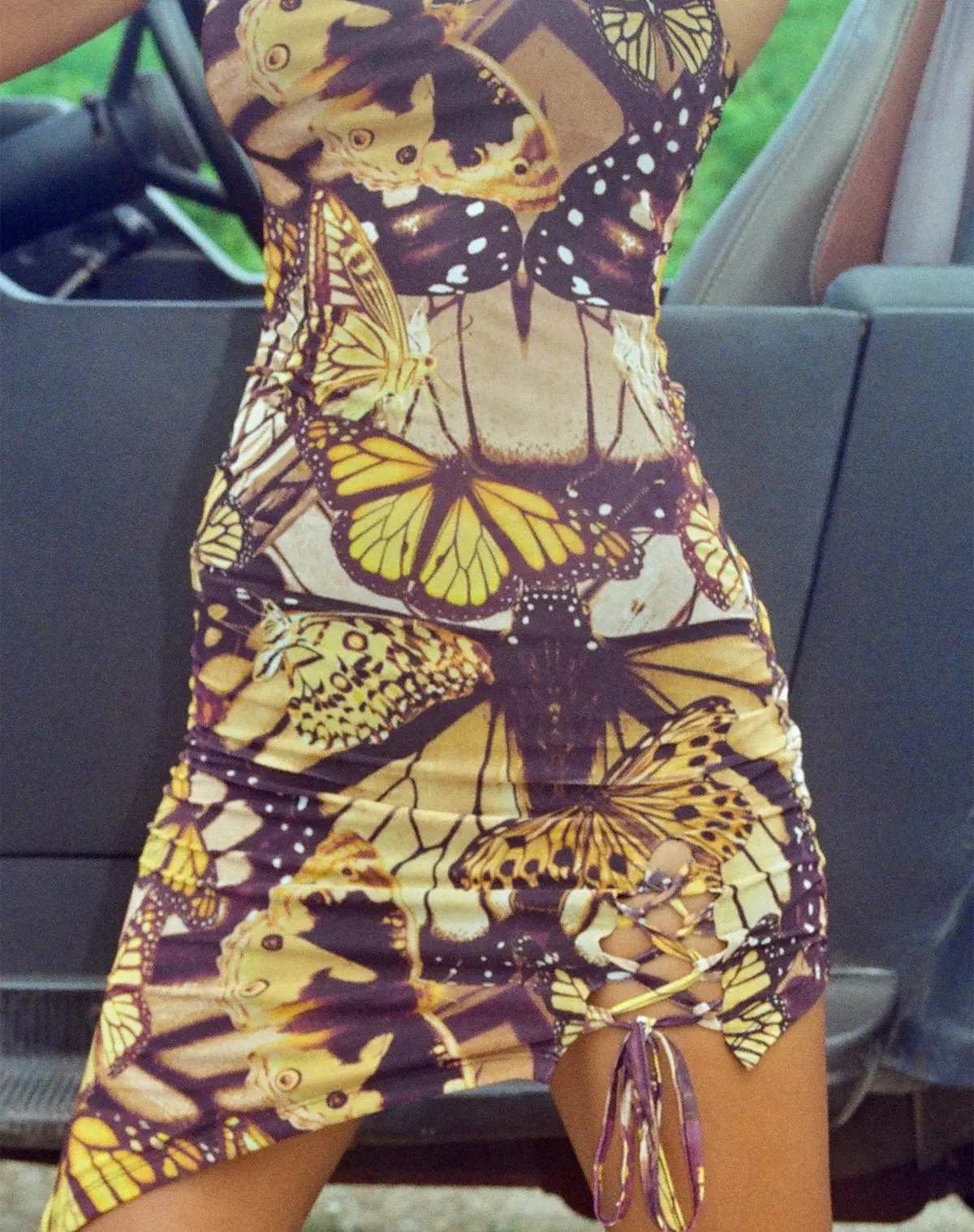 Benita Mini Dress In Butterfly Gold 2