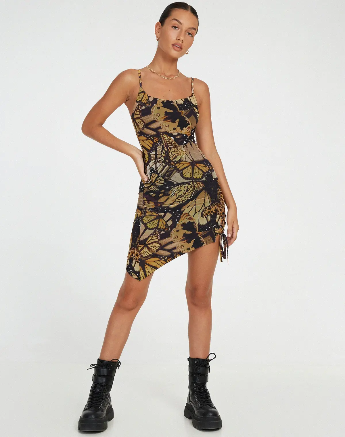 Benita Mini Dress In Butterfly Gold 5