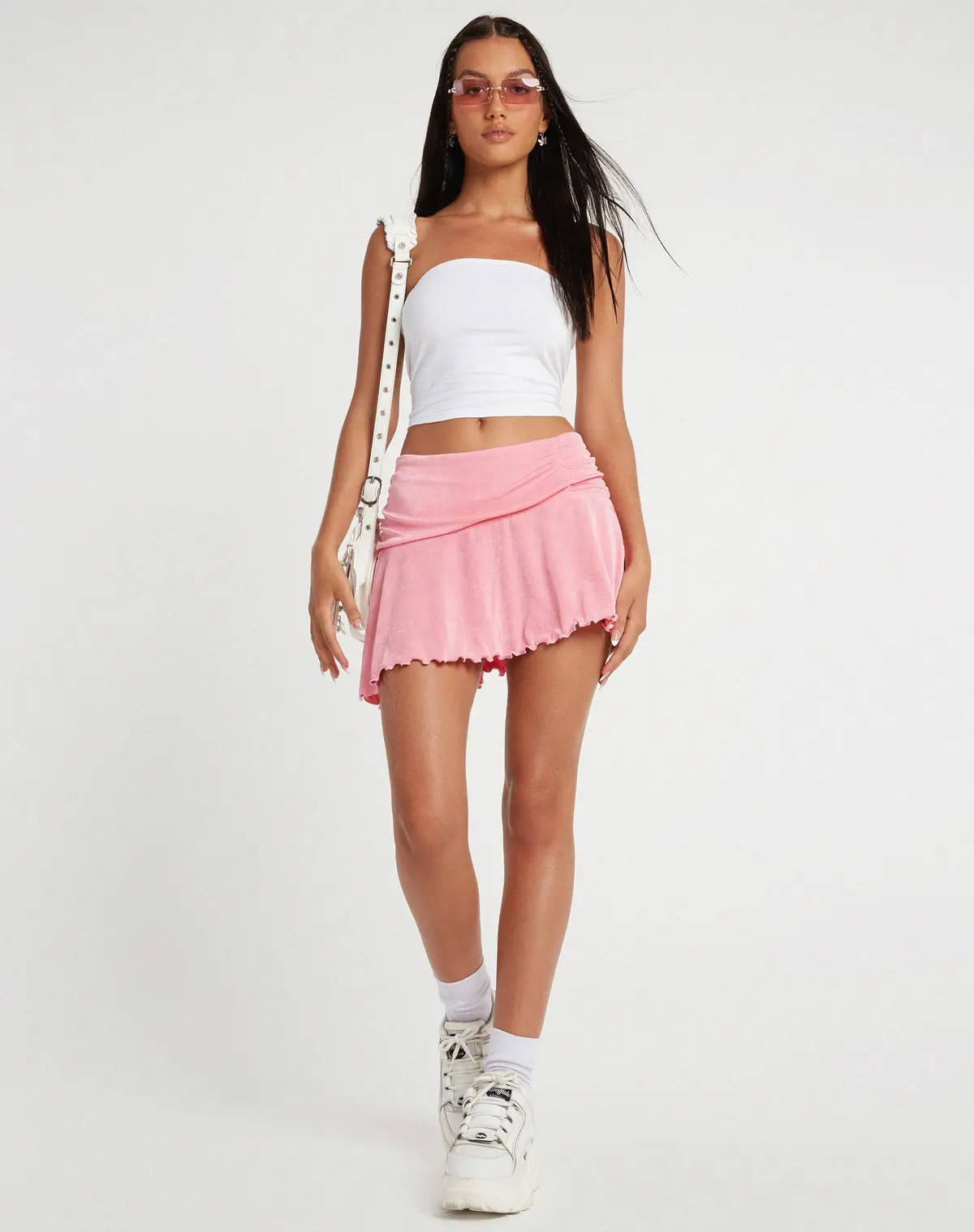 Binsar Mini Skirt In Crepe Pink 4