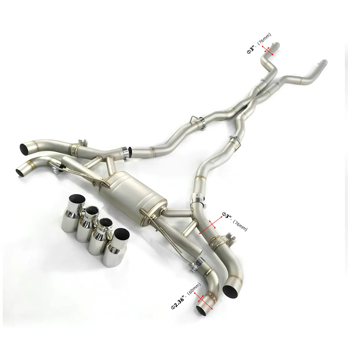 Ame Valvetronic Titanium Exhaust Catback For For Bmw F95 X5m F96 X6m S63 4.4T 19~Up Titanium Muffler Exhaust Pipes 1