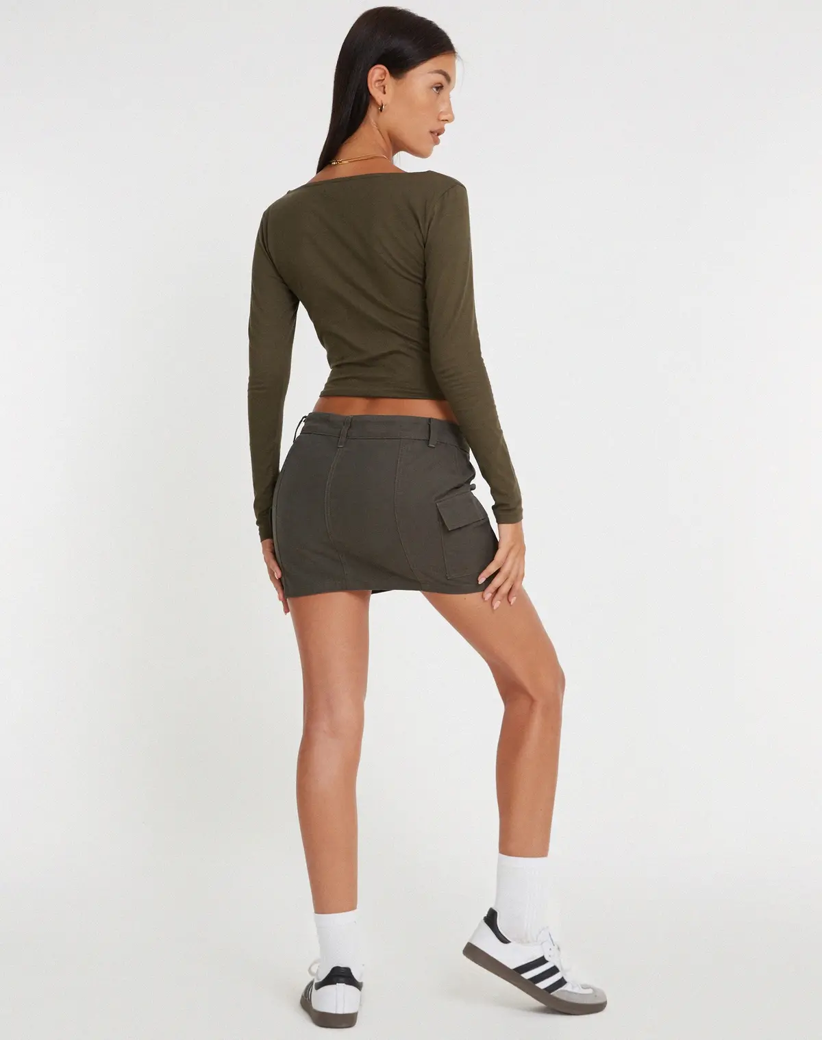 Bonlo Long Sleeve Top In Olive 5