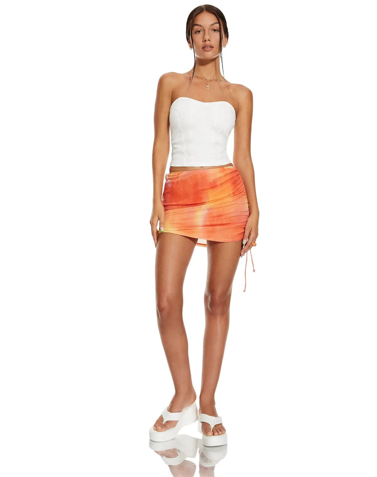 Motel X Barbara Menari Bodycon Skirt In Fruit Crush Watercolour 3