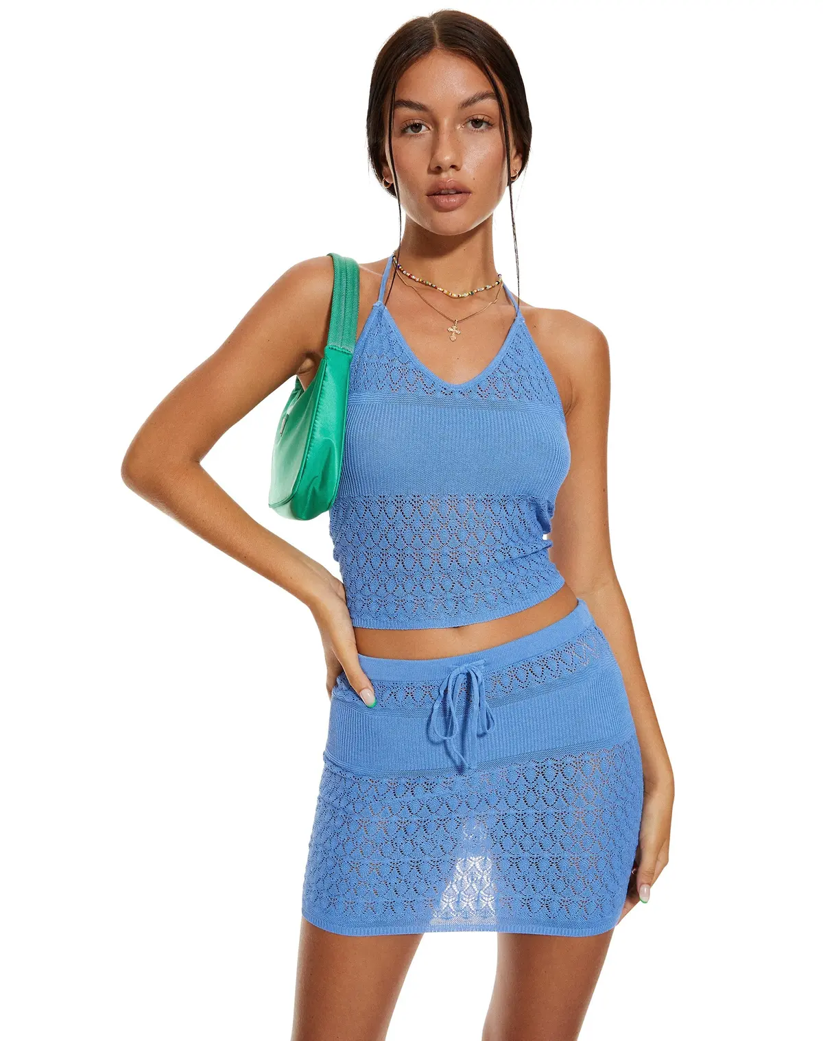 Motel X Barbara Gatik Mini Skirt In Blue 4