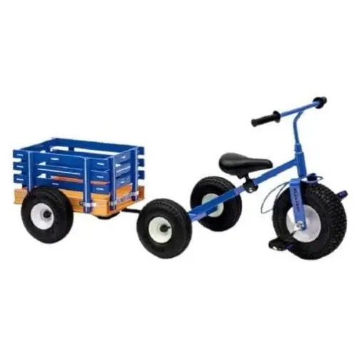 (Green) Speedway Heavy Duty Tricycle W/ Cart Wagon 4