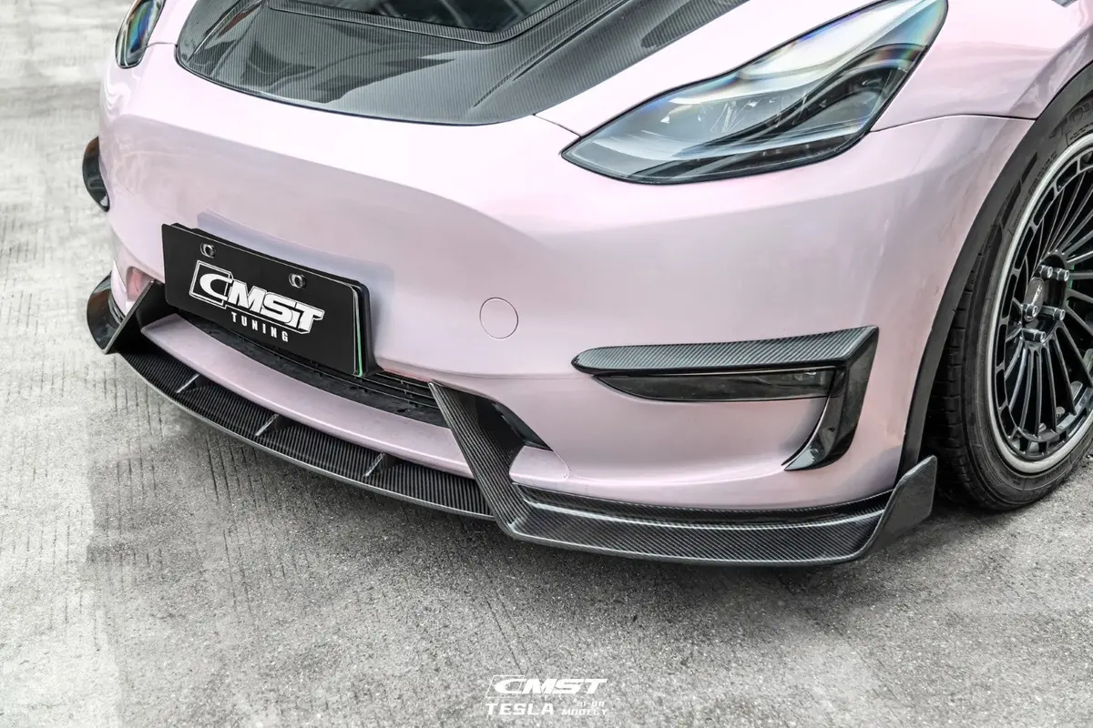 Cmst Carbon Fiber Front Lip Ver.4 For Tesla Model Y 6