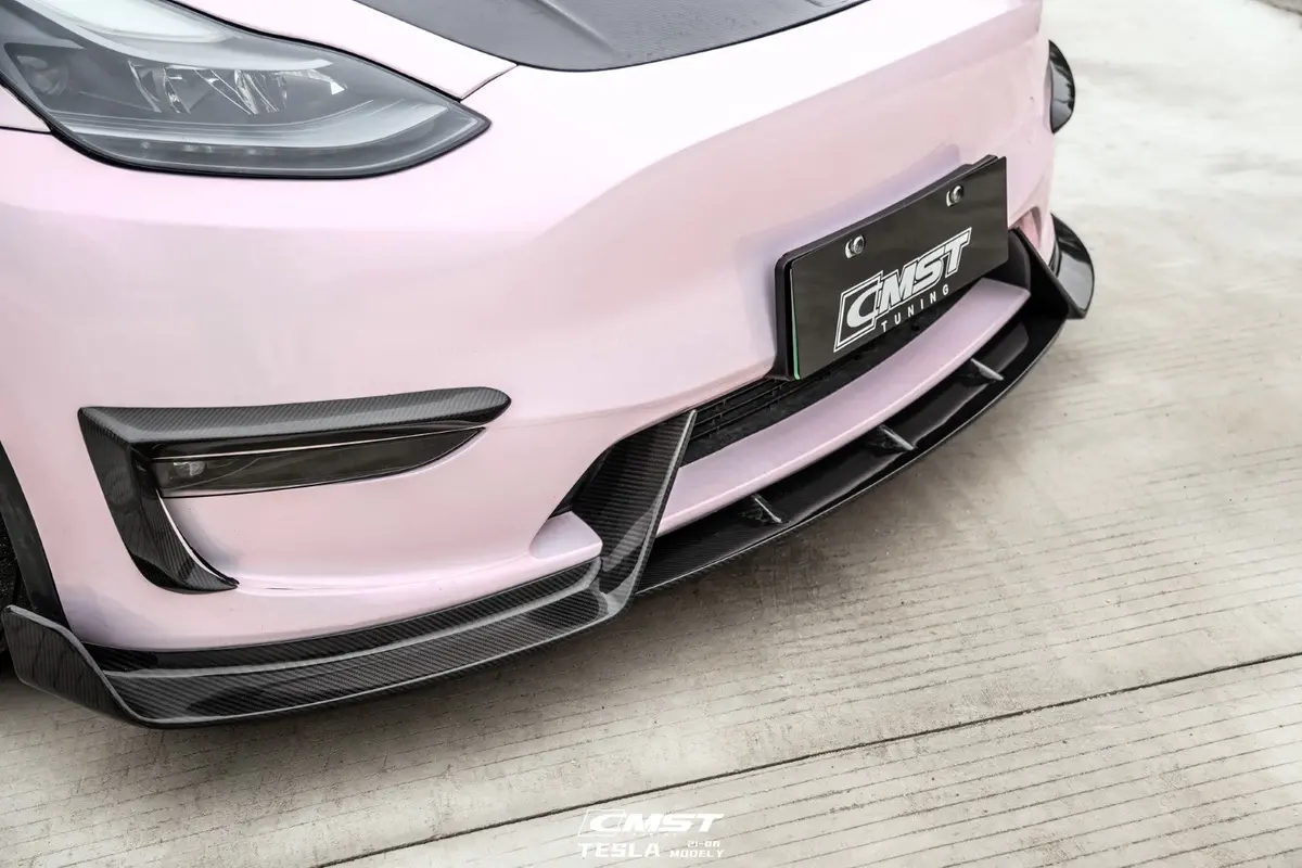 Cmst Carbon Fiber Front Lip Ver.4 For Tesla Model Y 5
