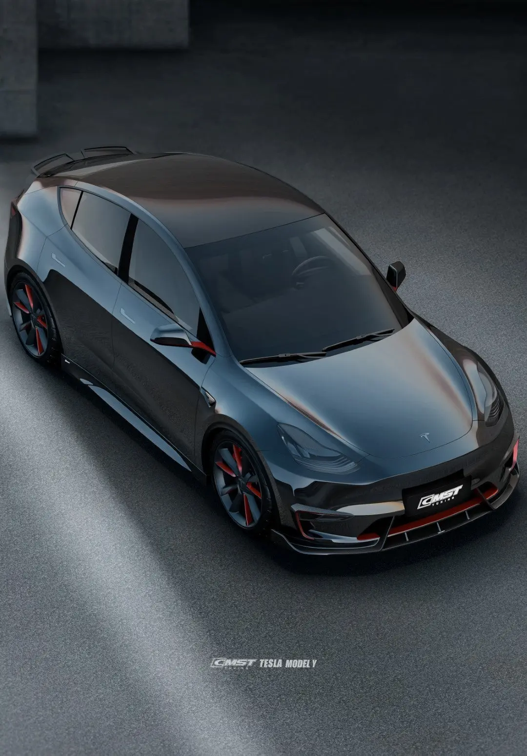 Cmst Carbon Fiber Front Lip Ver.4 For Tesla Model Y 2
