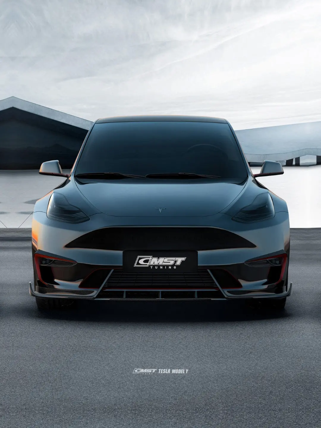 Cmst Carbon Fiber Front Lip Ver.4 For Tesla Model Y 1
