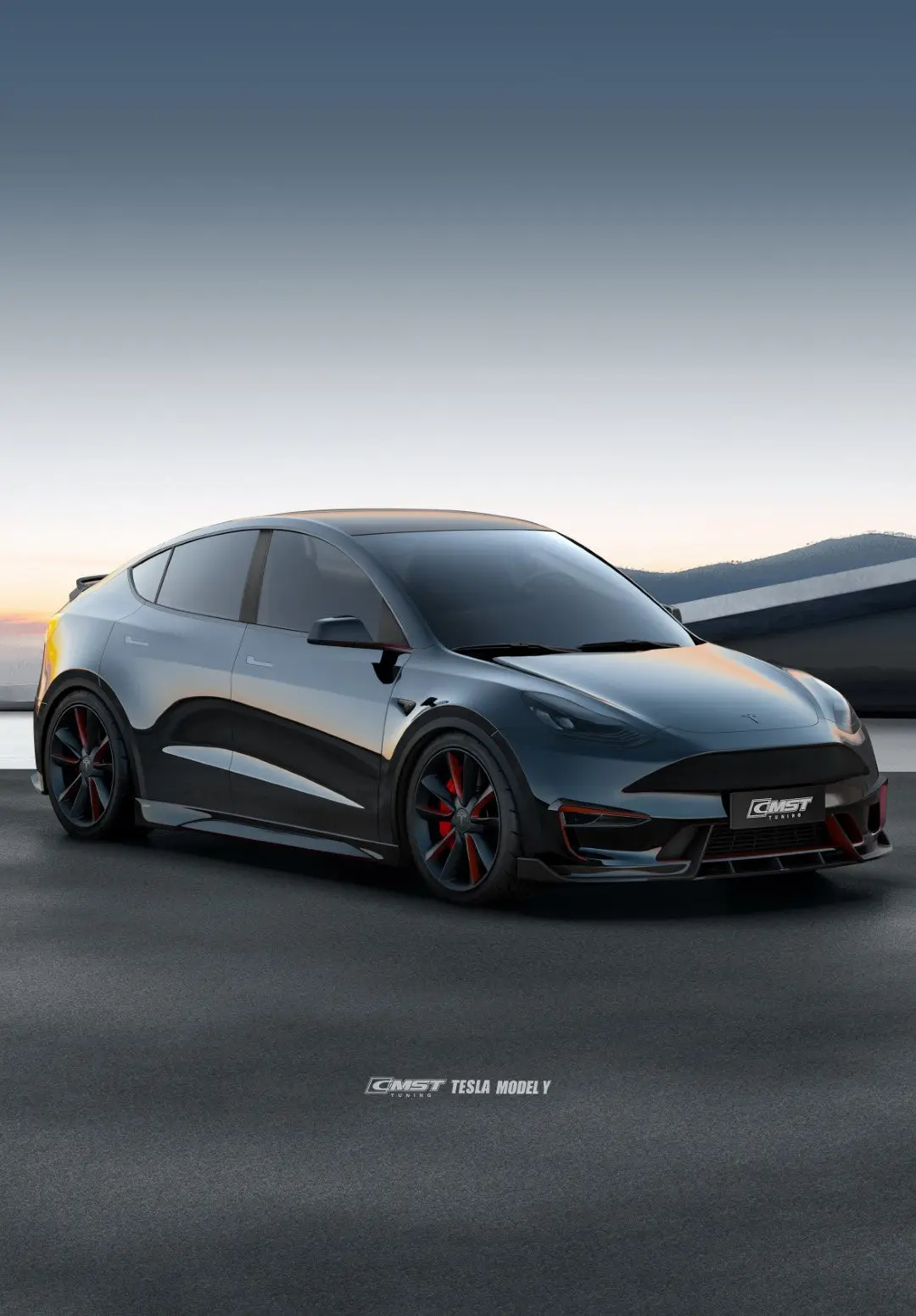 Cmst Carbon Fiber Front Lip Ver.4 For Tesla Model Y 4