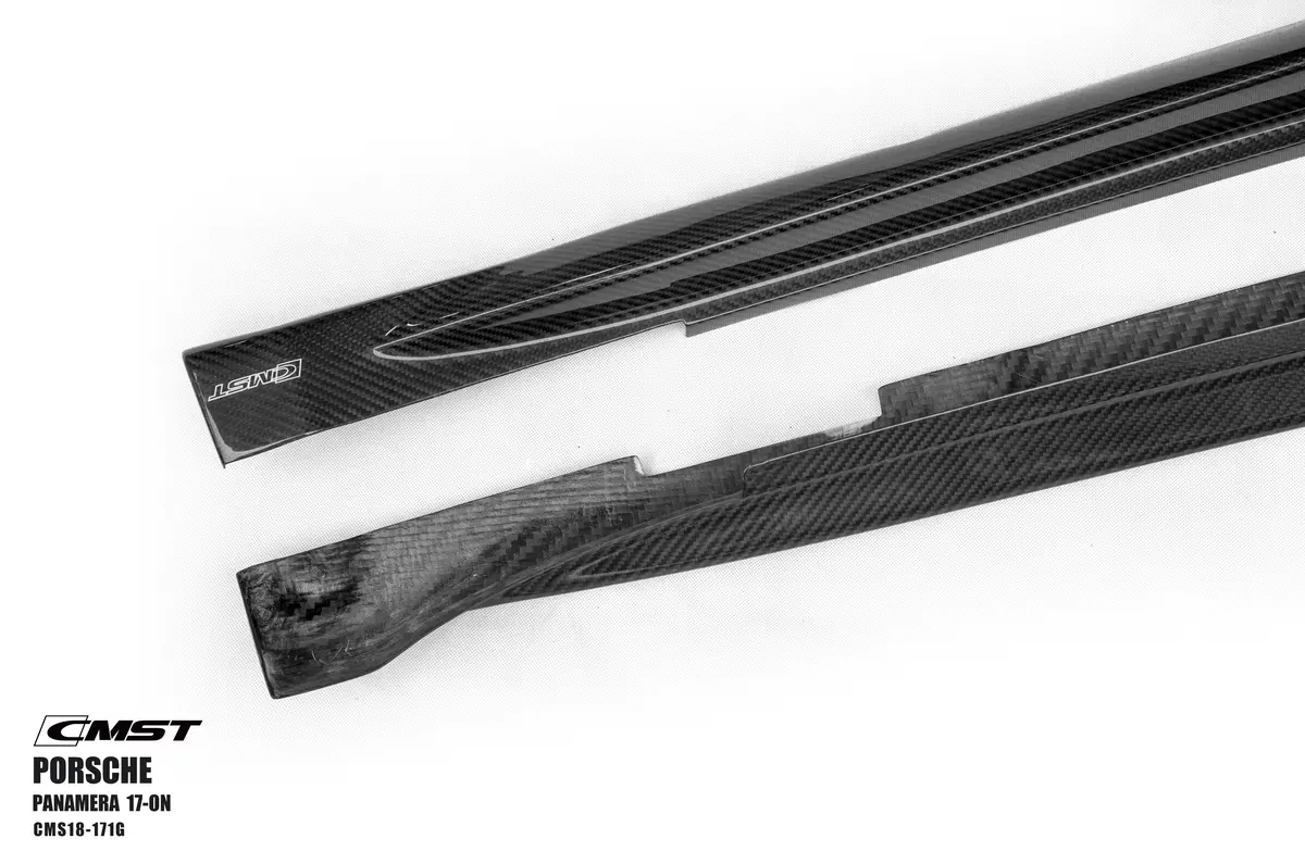Cmst Pre-Preg Carbon Fiber Side Skirts Ver.2 For Porsche Panamera 971 / Turbo / Gts 2017-On 2