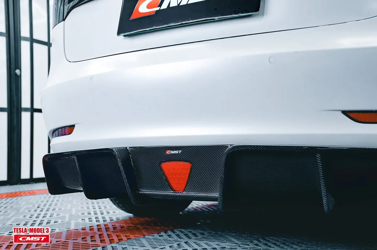 New Release!! Cmst Tesla Model 3 Carbon Fiber Rear Diffuser Ver.3 3