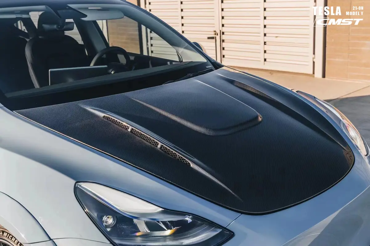 New Release! Cmst Carbon Fiber Hood Bonnet Ver.1 For Tesla Model Y 4