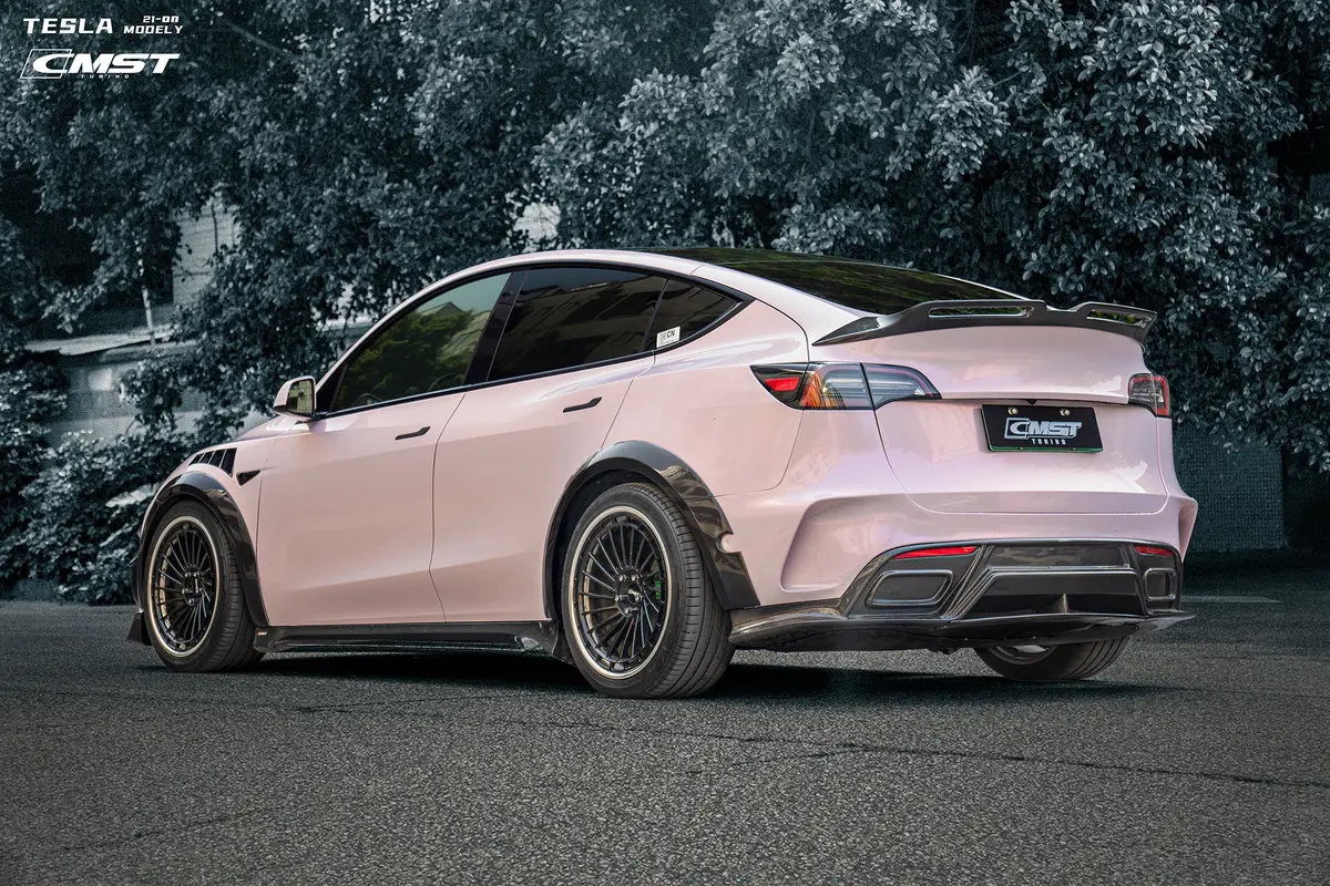 New Release! Cmst Carbon Fiber Rear Diffuser Ver.3 For Tesla Model Y 2