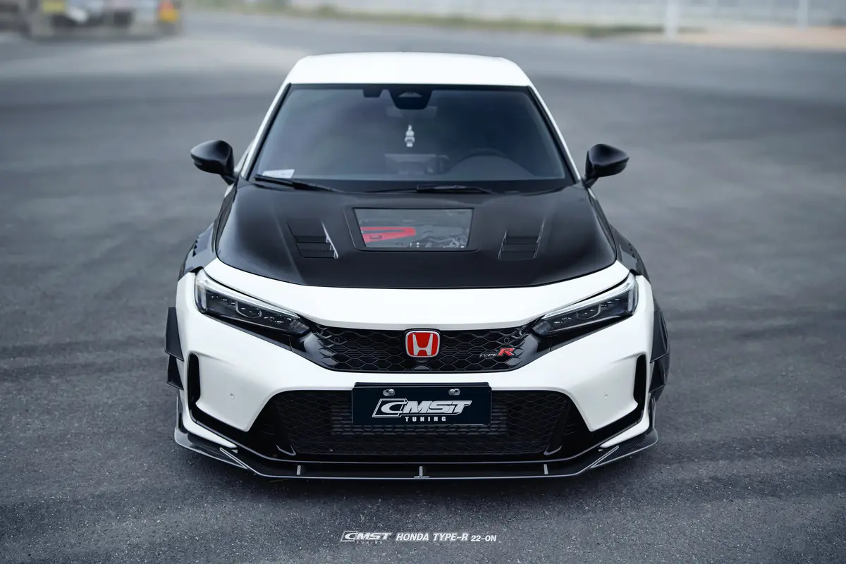 Cmst Carbon Fiber Glass Transparent Hood Bonnet Ver.2 For Honda Civic Type-R Fl5 3