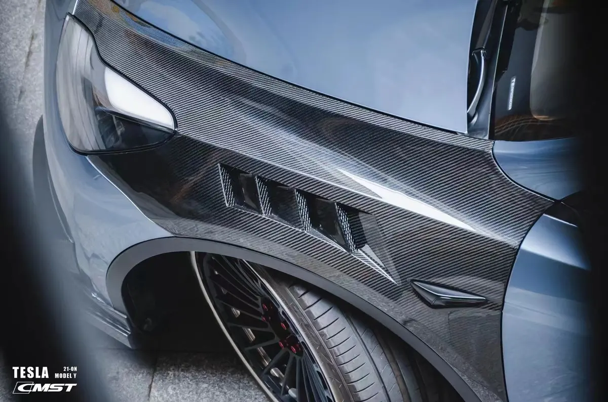 New Release!!! Cmst Carbon Fiber Front Fender Replacement For Tesla Model Y 1