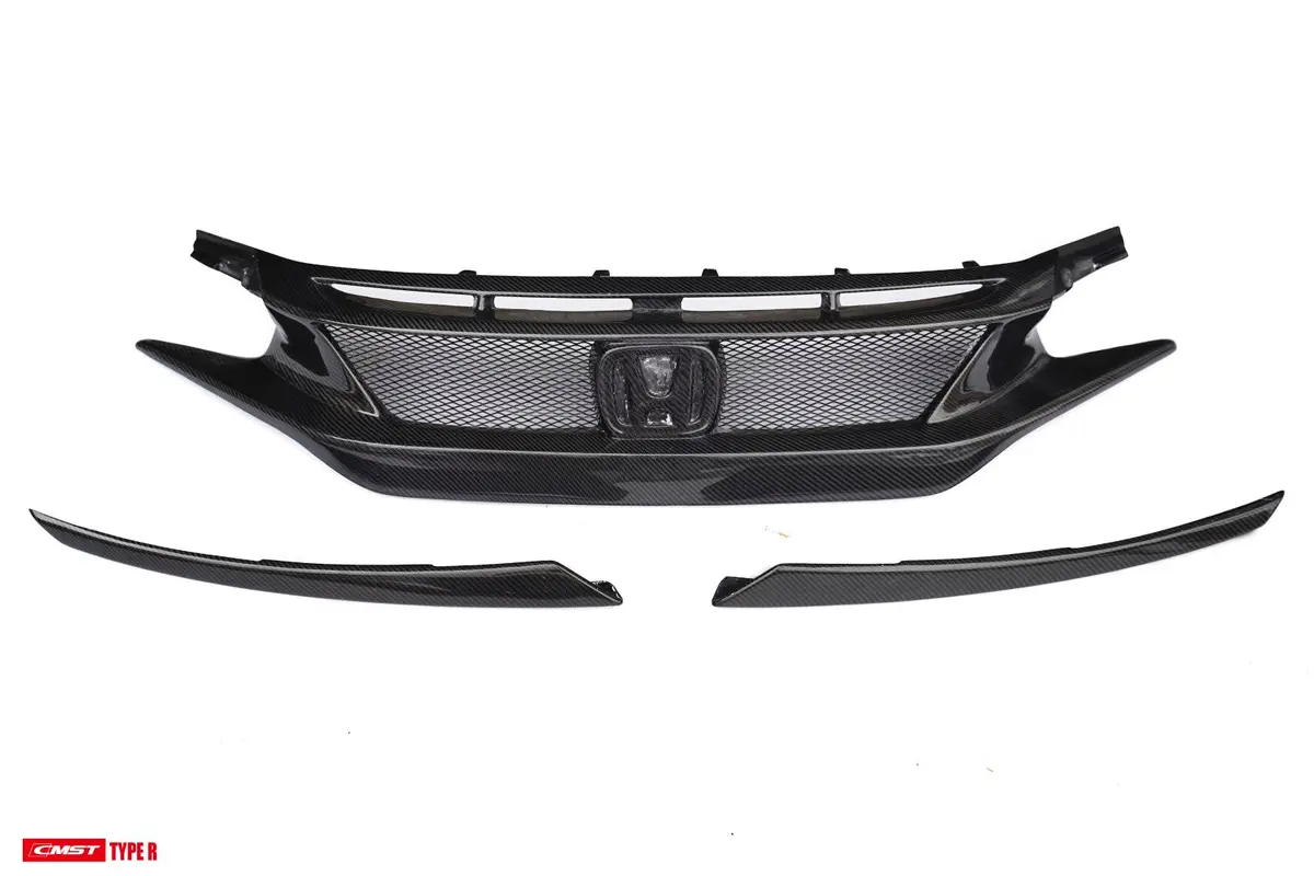 Cmst Carbon Fiber Front Grill & Eyelid For Honda Fk8 Civic Type-R (2017-2022) 1