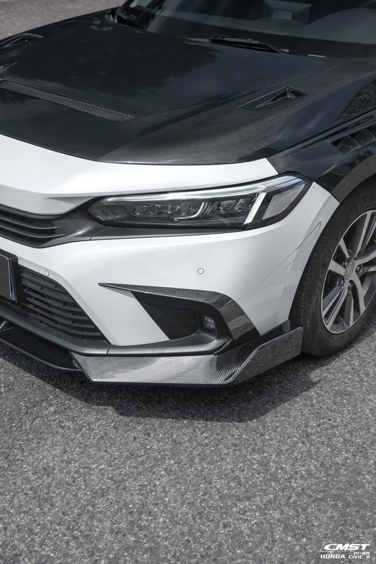 Cmst Carbon Fiber Front Bumper Intake Vent Cover For Honda Civic 11Th Gen Sedan 1