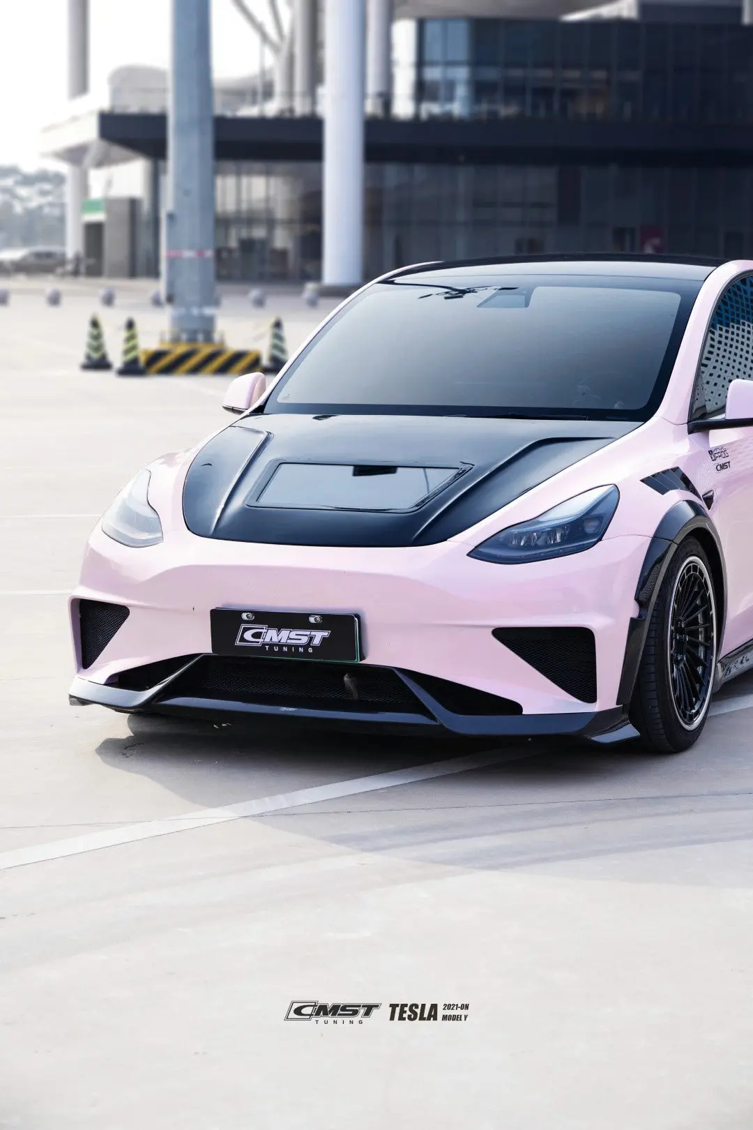 Cmst Carbon Fiber Hood Clearview Glass Transparent For Tesla Model Y 1