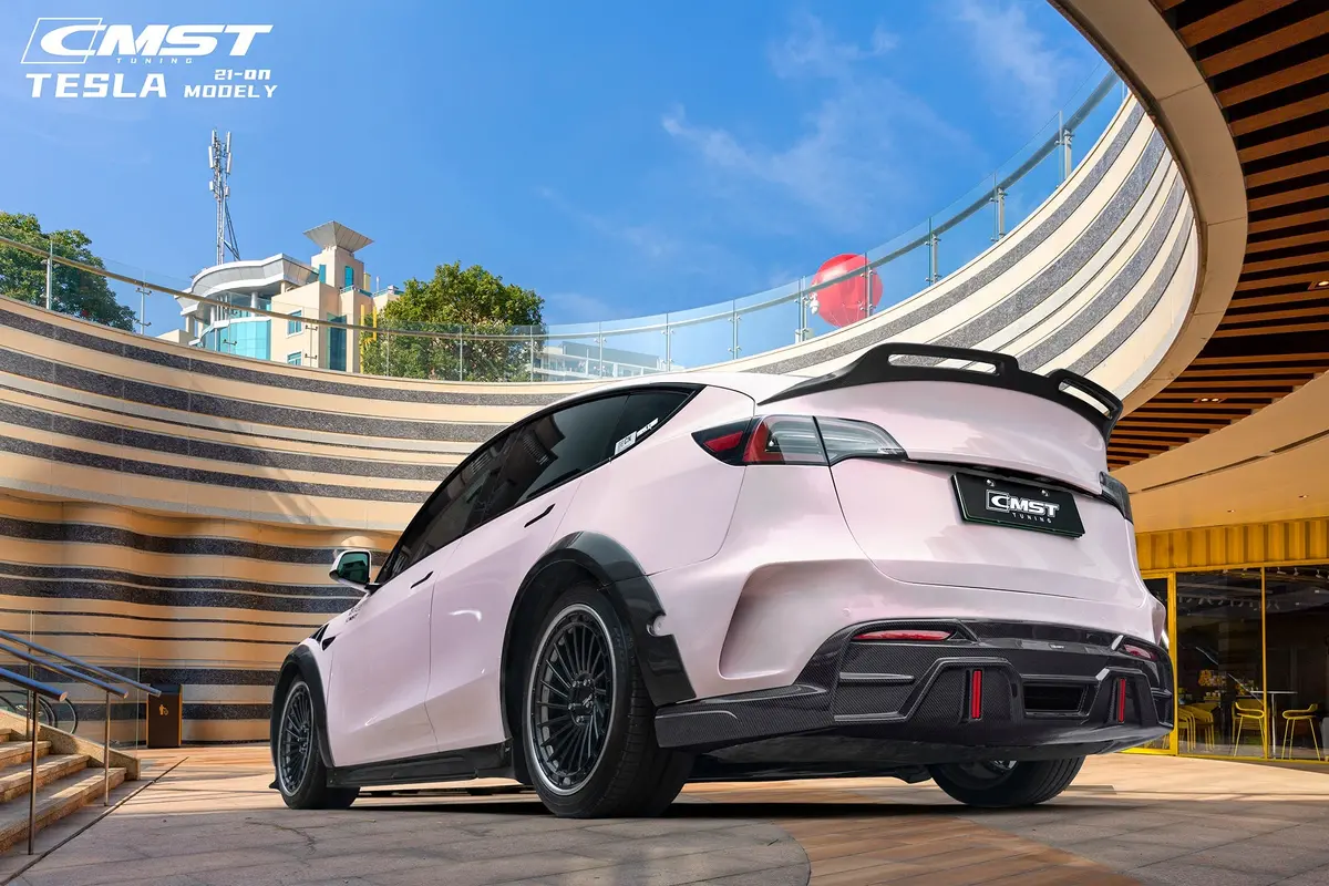 Cmst Carbon Fiber Rear Diffuser Ver.4 With Tow Hook Access For Tesla Model Y 2