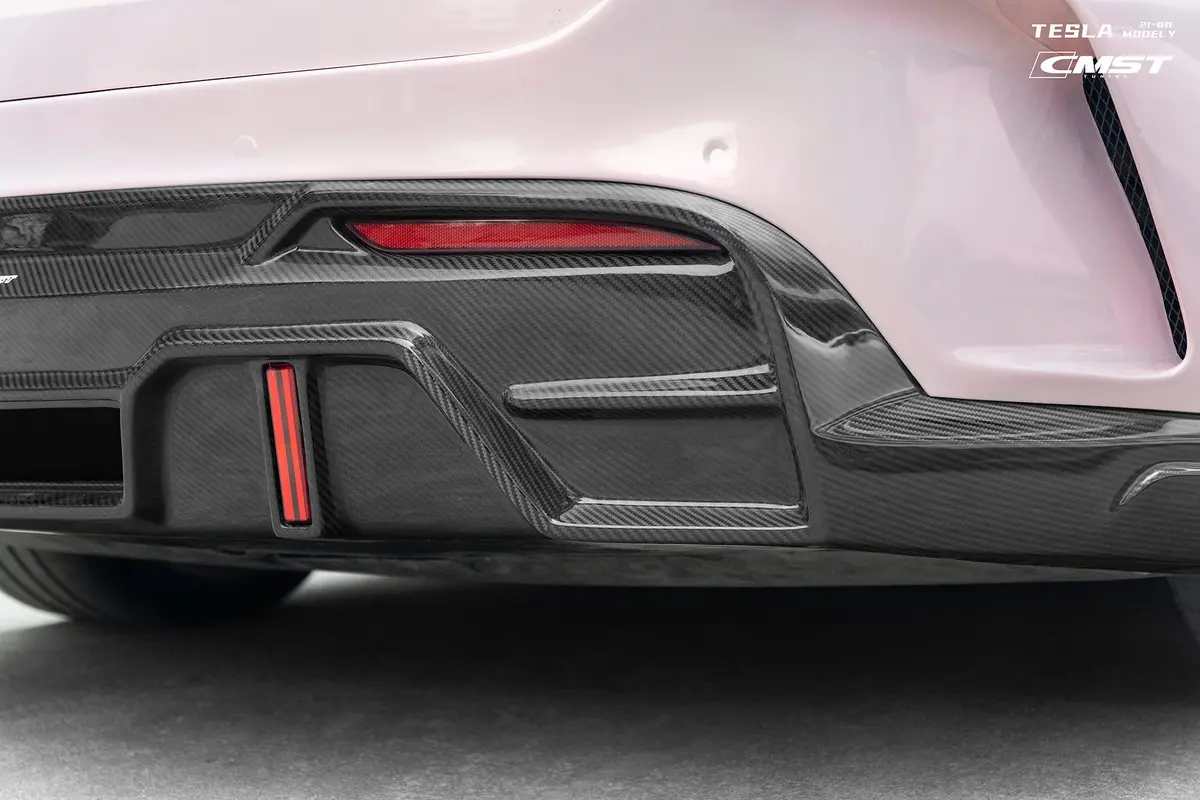 Cmst Carbon Fiber Rear Diffuser Ver.4 With Tow Hook Access For Tesla Model Y 3