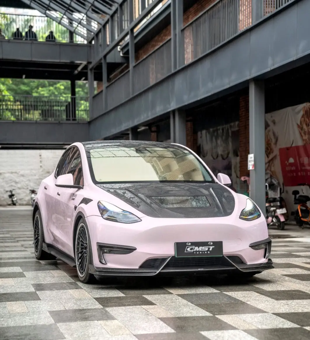 Cmst Carbon Fiber Front Lip Ver.5 For Tesla Model Y 1