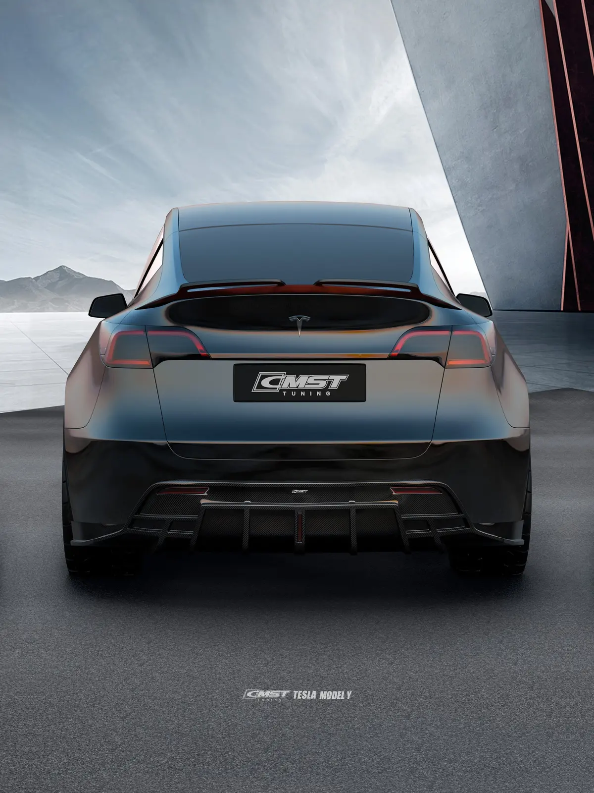 Cmst Carbon Fiber Rear Diffuser Ver.5 For Tesla Model Y 6