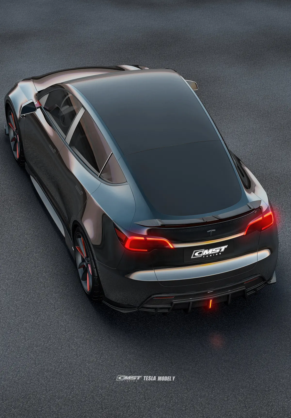 Cmst Carbon Fiber Rear Diffuser Ver.5 For Tesla Model Y 4
