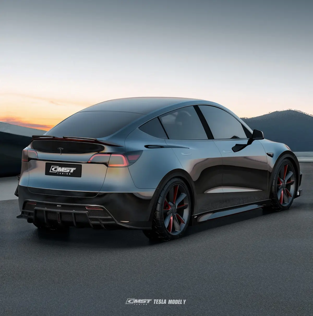 Cmst Carbon Fiber Rear Diffuser Ver.5 For Tesla Model Y 3