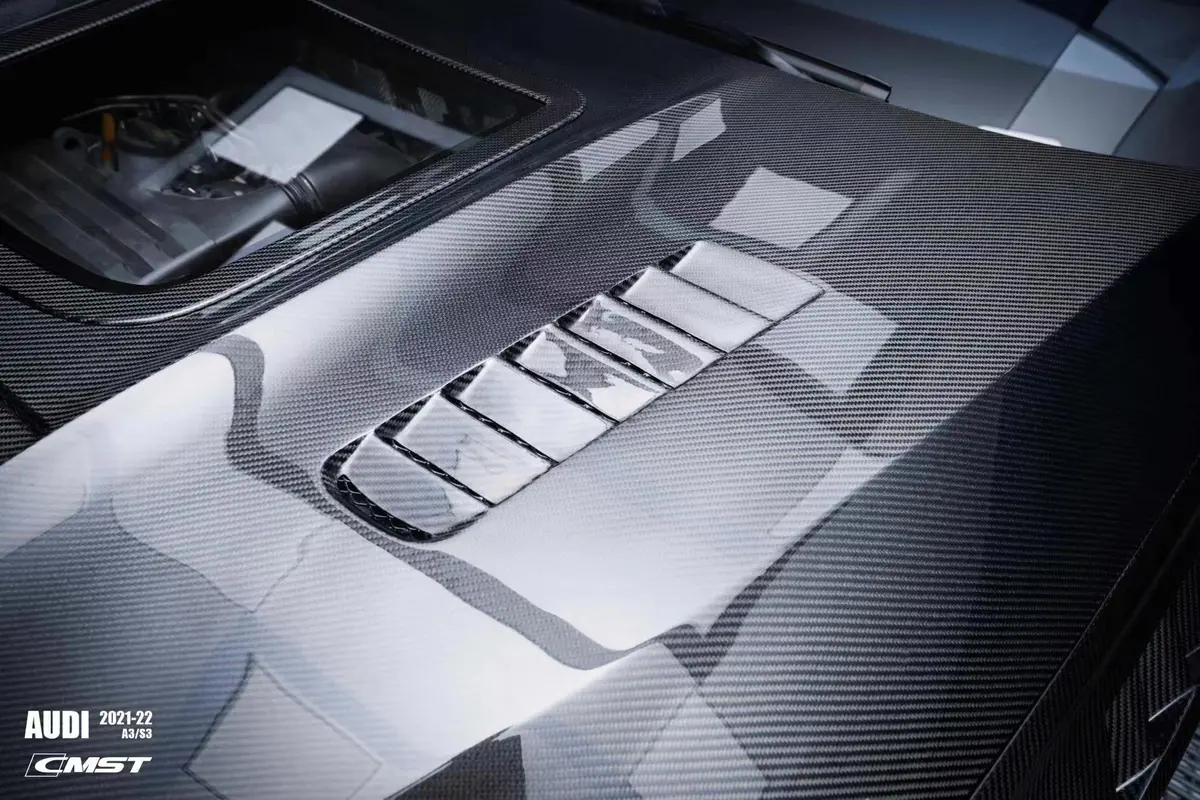 Cmst Tempered Glass Transparent Carbon Fiber Hood Bonnet Ver.1 For Audi Rs3 S3 A3 8Y 2021-On 4