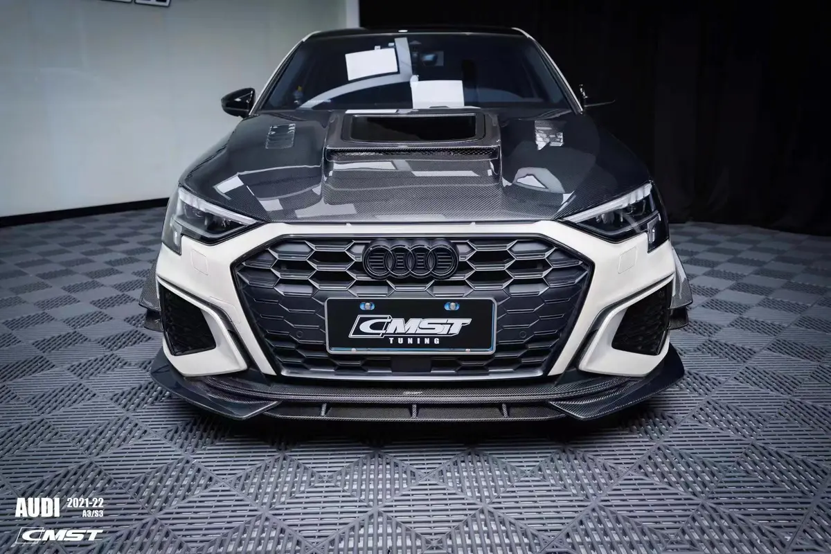 Cmst Tempered Glass Transparent Carbon Fiber Hood Bonnet Ver.1 For Audi Rs3 S3 A3 8Y 2021-On 2