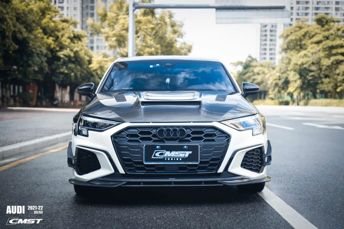 Cmst Tempered Glass Transparent Carbon Fiber Hood Bonnet Ver.1 For Audi Rs3 S3 A3 8Y 2021-On 5