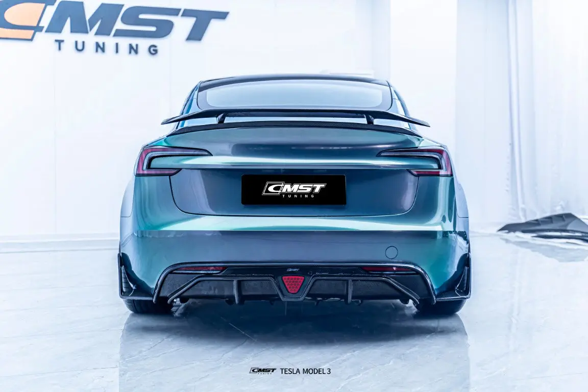 Cmst Carbon Fiber Rear Diffuser & Canards For Tesla Model 3 2024-On 9