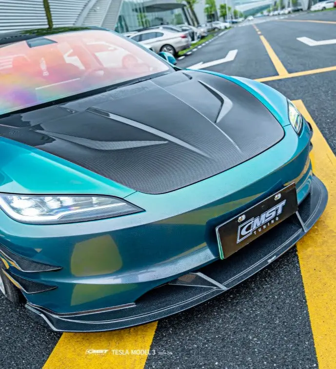 Cmst Carbon Fiber V2 Front Lip For Tesla Model 3 Highland 2024-On 1