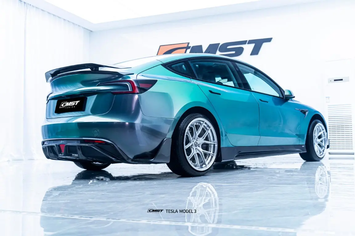 Cmst Carbon Fiber Rear Diffuser & Canards For Tesla Model 3 2024-On 10